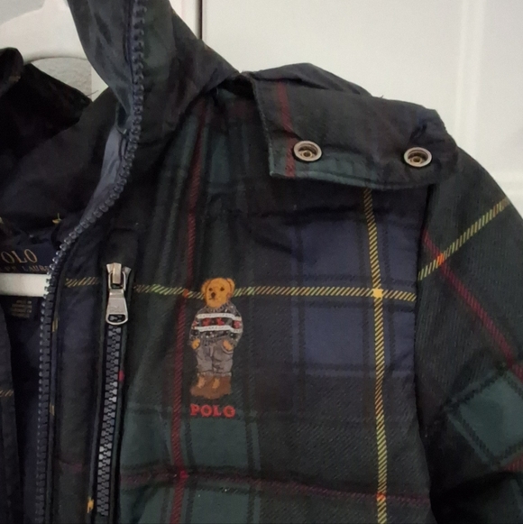 Polo Ralph Lauren Polo Bear Water-Repellent 650 Duck Down Tartan Puffer Jacket - Picture 11 of 12